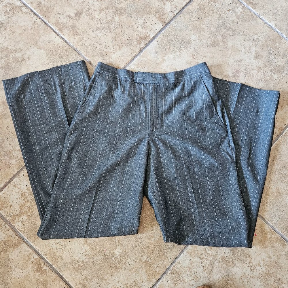 Ellen Tracy Grey Pinstripe Trousers